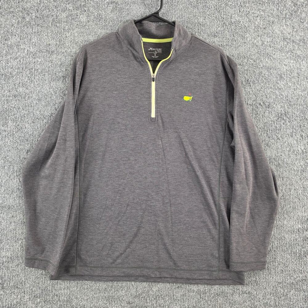Masters Tech Sweater Mens Medium Performance 1/4 Zip Gray Lightweight Golf Sport - Picture 1 of 11